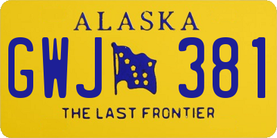 AK license plate GWJ381