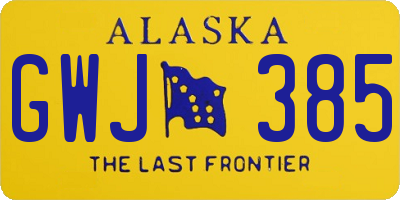 AK license plate GWJ385