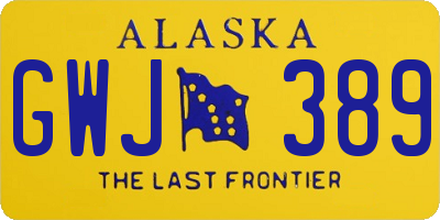 AK license plate GWJ389