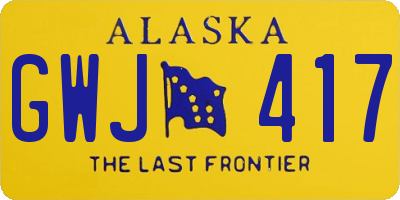 AK license plate GWJ417