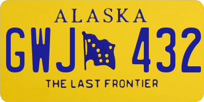 AK license plate GWJ432