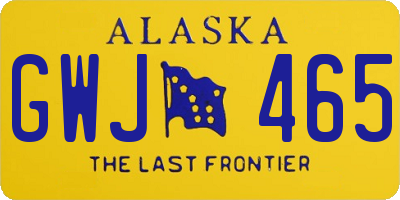 AK license plate GWJ465