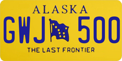 AK license plate GWJ500