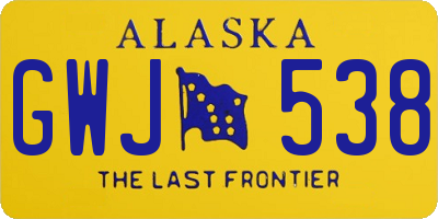 AK license plate GWJ538