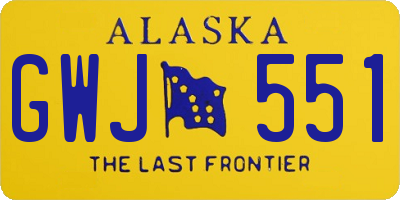 AK license plate GWJ551