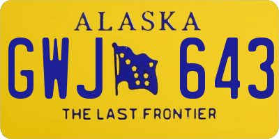 AK license plate GWJ643