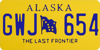 AK license plate GWJ654