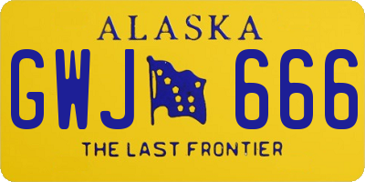 AK license plate GWJ666