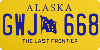 AK license plate GWJ668