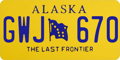 AK license plate GWJ670