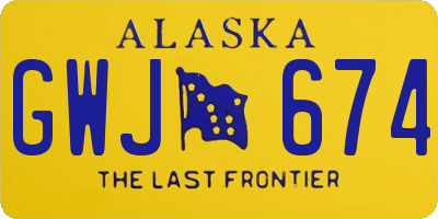 AK license plate GWJ674