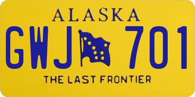 AK license plate GWJ701