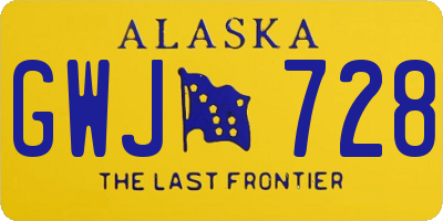 AK license plate GWJ728