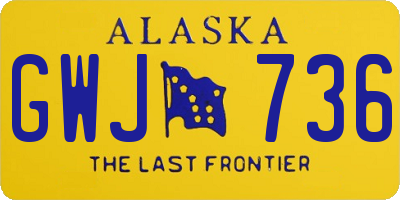 AK license plate GWJ736