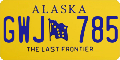 AK license plate GWJ785