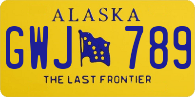 AK license plate GWJ789