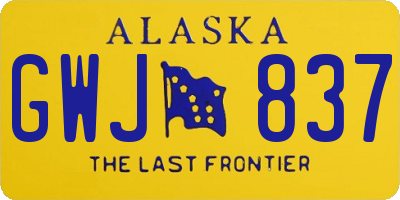AK license plate GWJ837