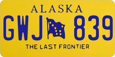 AK license plate GWJ839