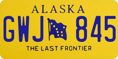 AK license plate GWJ845
