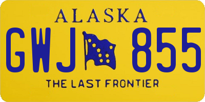 AK license plate GWJ855