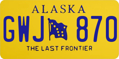 AK license plate GWJ870