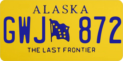 AK license plate GWJ872