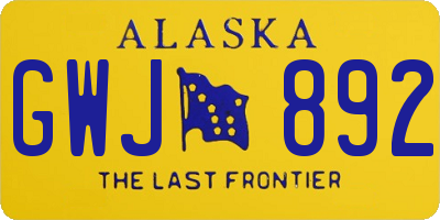 AK license plate GWJ892