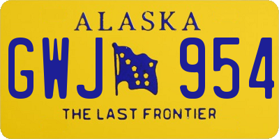 AK license plate GWJ954