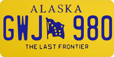 AK license plate GWJ980