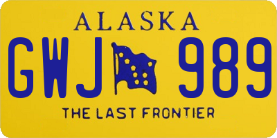 AK license plate GWJ989