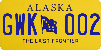 AK license plate GWK002