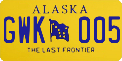 AK license plate GWK005