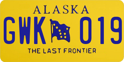 AK license plate GWK019