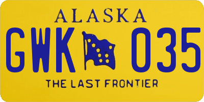 AK license plate GWK035