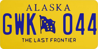 AK license plate GWK044