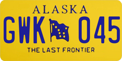AK license plate GWK045