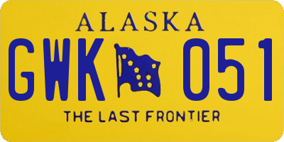 AK license plate GWK051