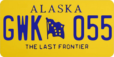 AK license plate GWK055