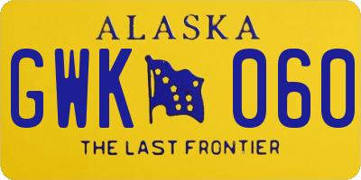AK license plate GWK060