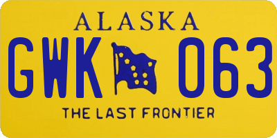 AK license plate GWK063