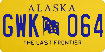 AK license plate GWK064