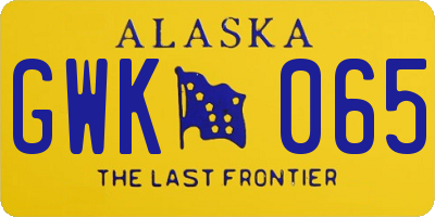AK license plate GWK065