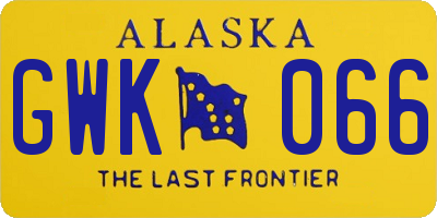 AK license plate GWK066