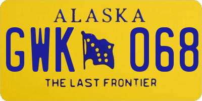 AK license plate GWK068