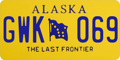 AK license plate GWK069