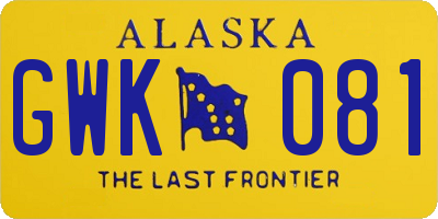 AK license plate GWK081