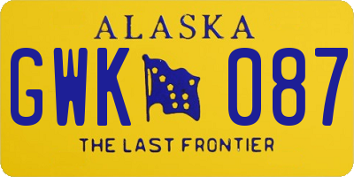 AK license plate GWK087