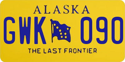 AK license plate GWK090