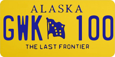 AK license plate GWK100