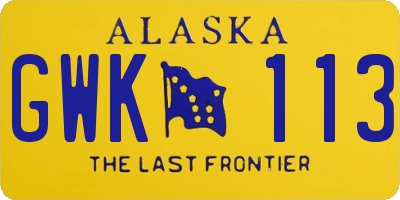 AK license plate GWK113